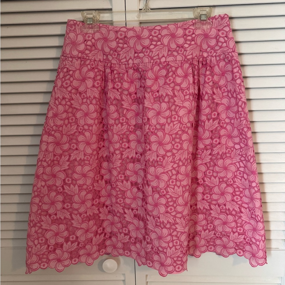 Lilly Pulitzer Hyacinth Pink Lace Floral Skirt, size 4